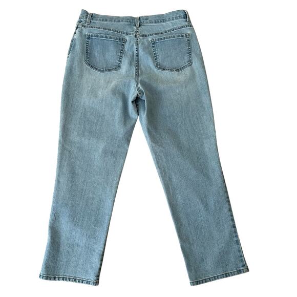 Gloria Vanderbilt Amanda Straight High Rise 5 Pocket Design Blue Jeans Size 12 - Picture 3 of 7